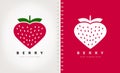 Strawberry logo. Berry vector food.